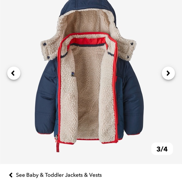 Patagonia Baby Reversible Tribbles Hoody - Stone Blue - Picture 4 of 6